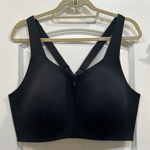 Knix plus size 8++ Catalyst front zip black adjustable sports bra